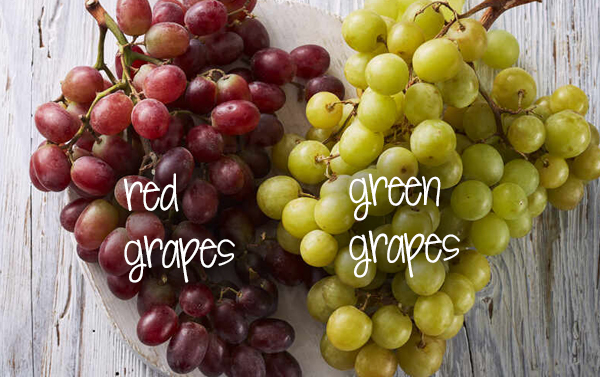 red and green grapes differences in color, taste, skin texture, nutritional composition and uses